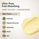 Wellbeing Nutrition Whey Protein Isolate & Concentrate | 24g Protein, Clinically Proven Velositol 2x Muscle Protein Synthesis, 4B CFU Probiotics | 1 Kg