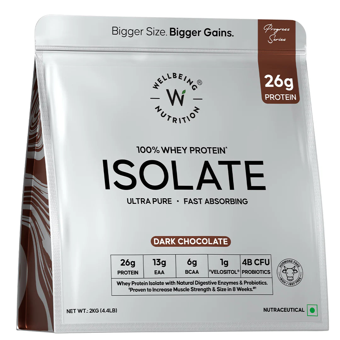 Wellbeing Nutrition Whey Protein Isolate 26g | 4B CFU Probiotics | 2 Kg