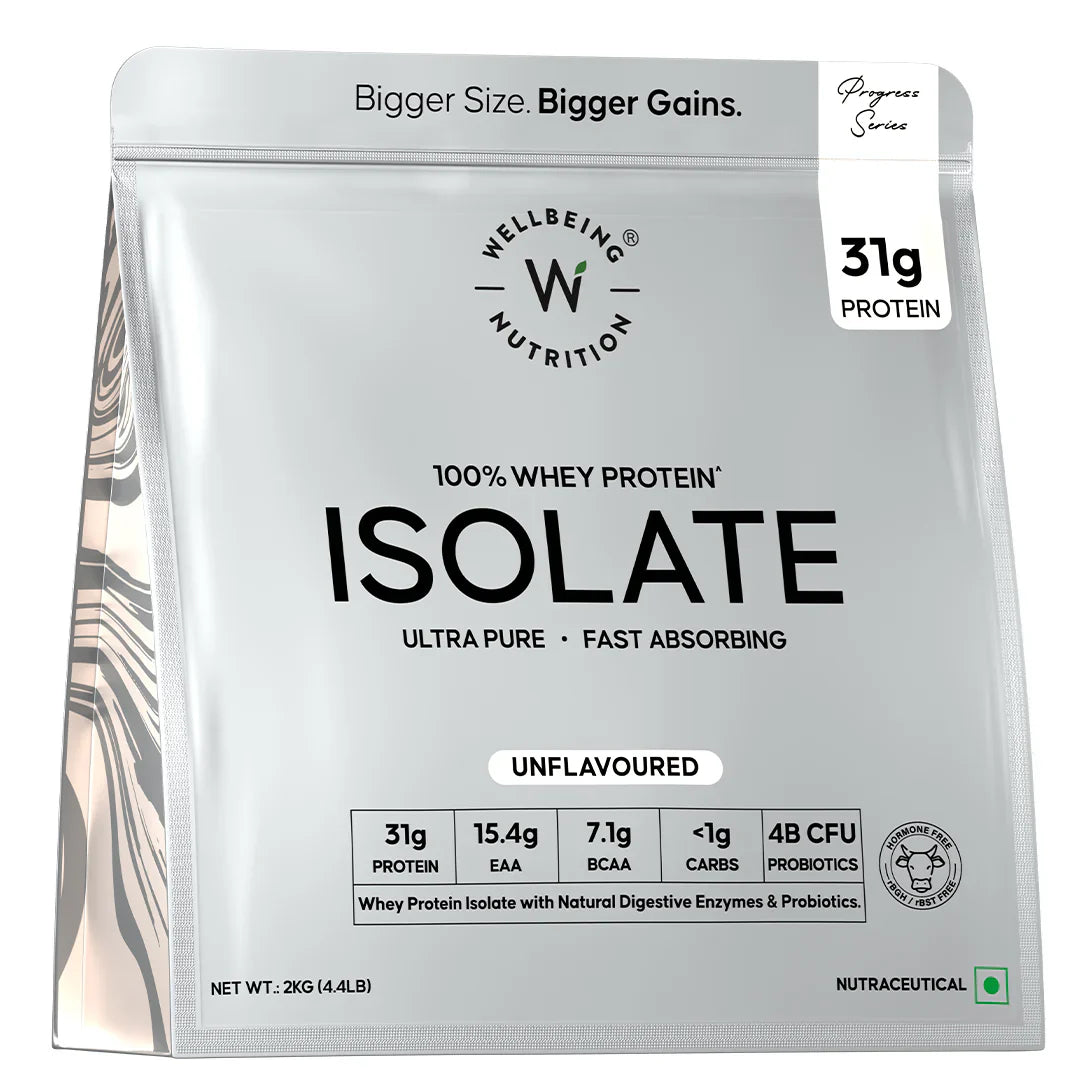 Wellbeing Nutrition Whey Protein Isolate 26g | 4B CFU Probiotics | 2 Kg