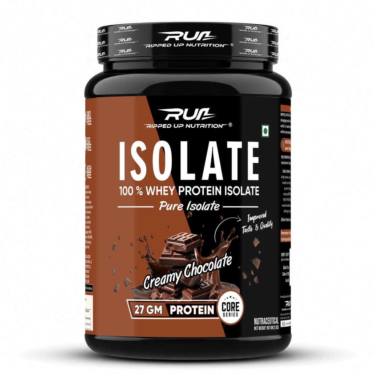 Ripped Up Nutrition 100% Whey Protein Isolate | 27g Protein, Low Carb & Fat | 907g, 30 Servings