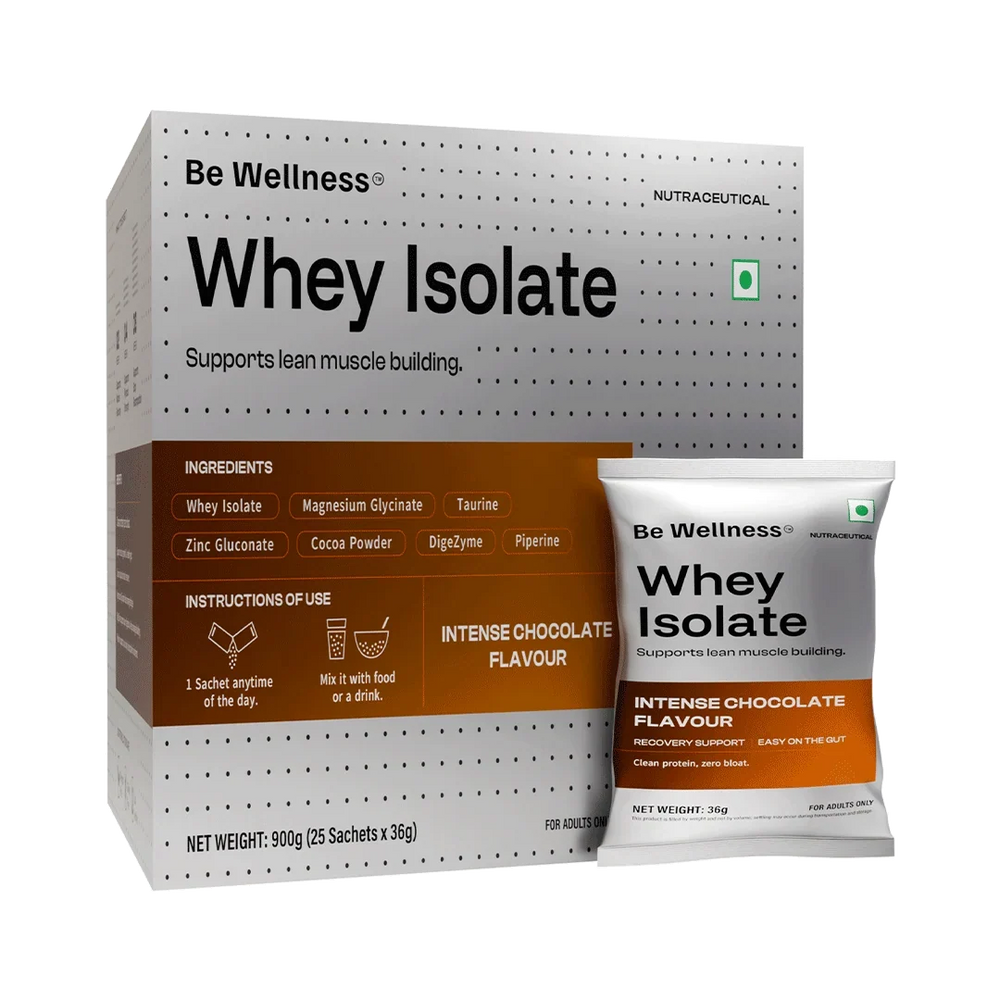 BE Wellness Whey Protein Isolate | Intense Chocolate | Arla Whey Protein Isolate | 900g (25 Servings)