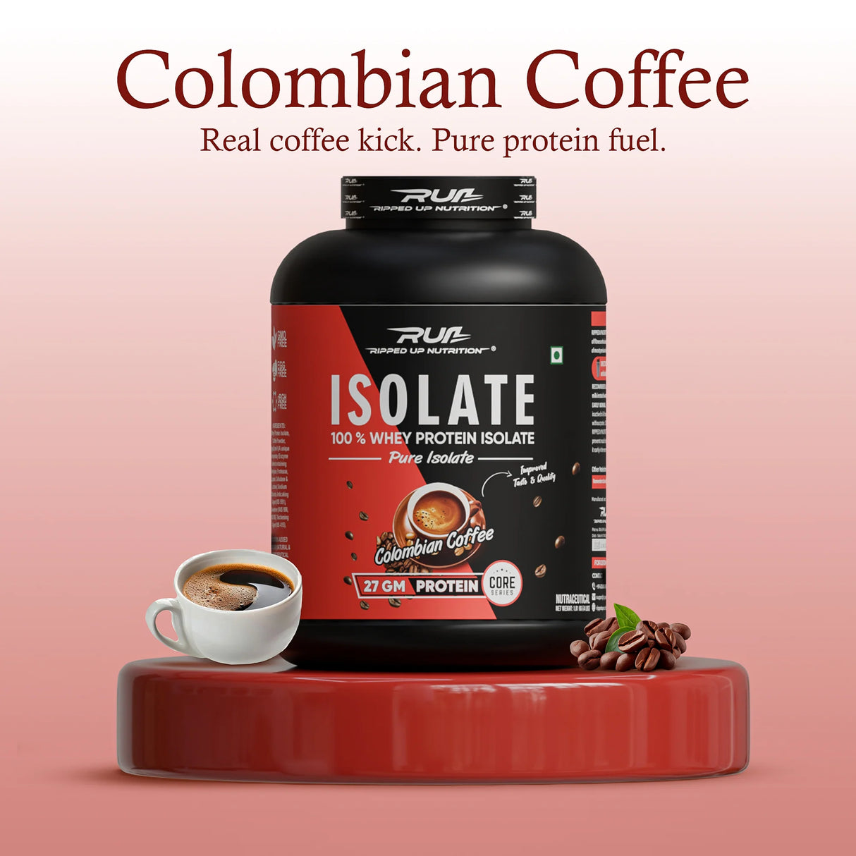 Ripped Up Nutrition 100% Whey Protein Isolate | 27g Protein, Low Carb & Fat | 1.81 Kg, 55 Servings