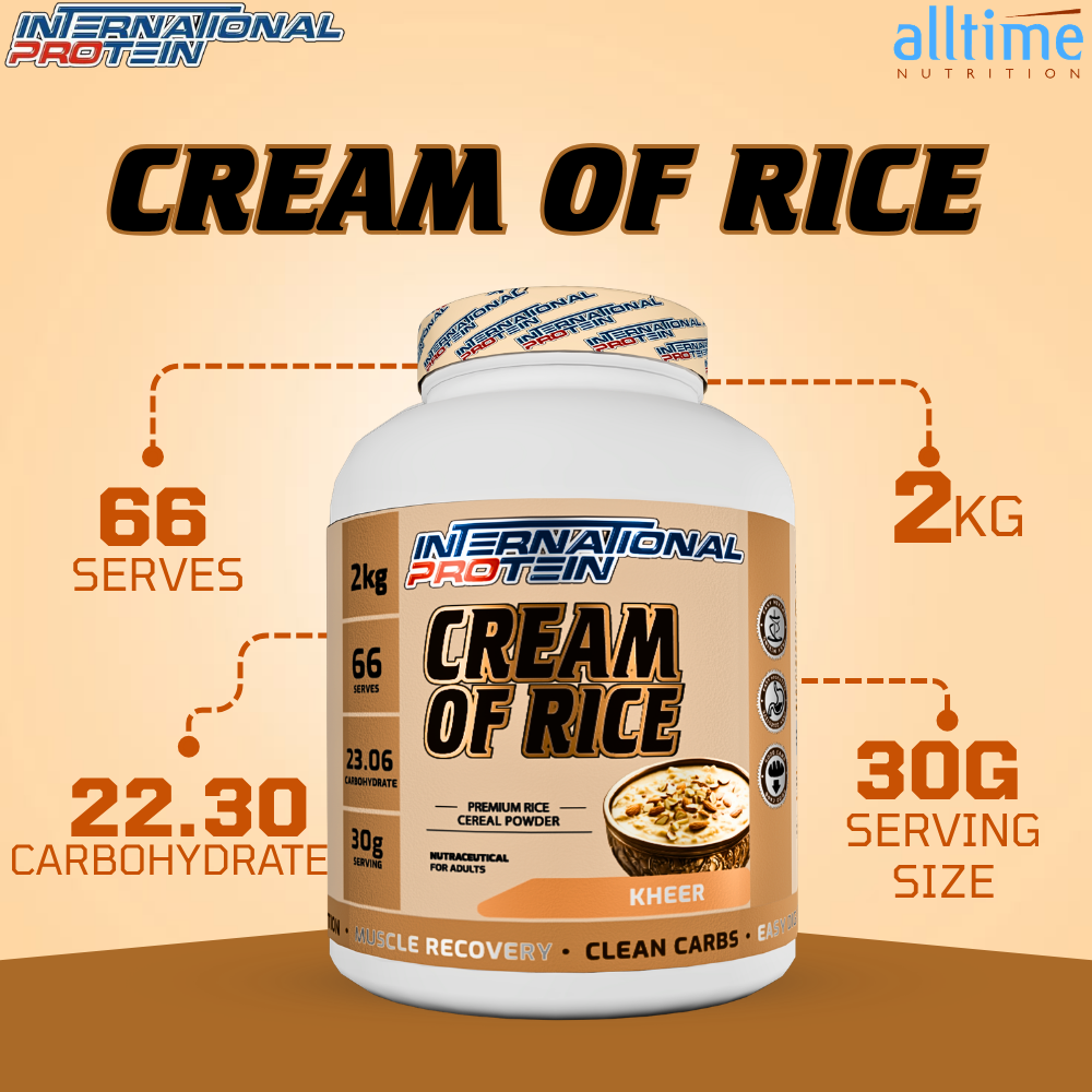 International Protein Cream of Rice | Premium Rice Cereal Powder | Easy Digesting Clean Carbohydrate | 2kg (66 Servings)