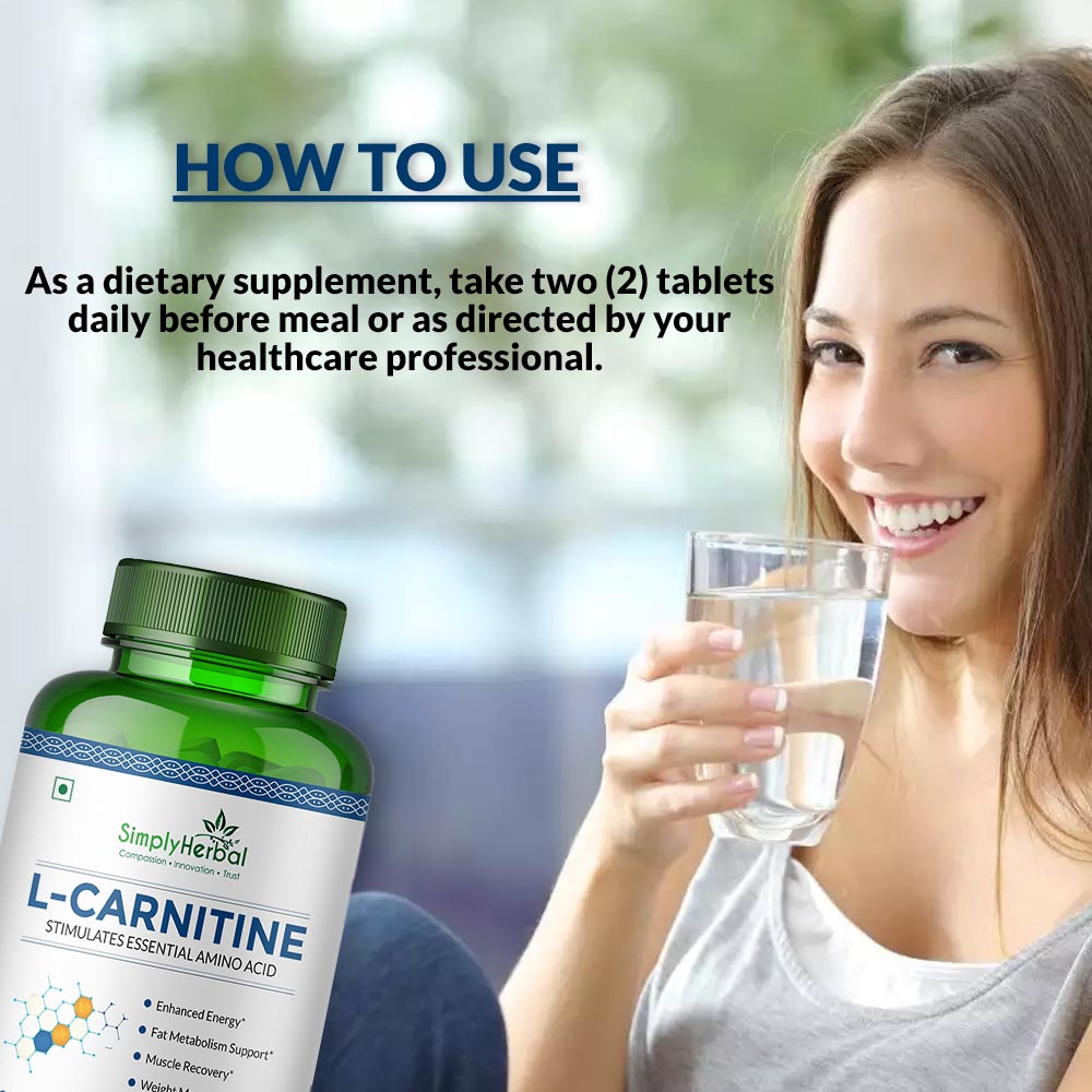 Simply Herbal L-Carnitine Formula 500mg | 120 Tablets