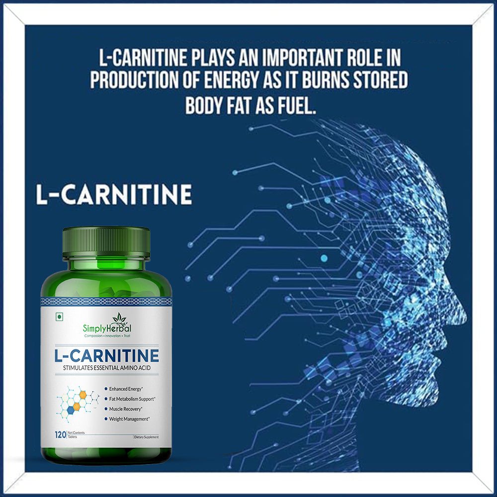 Simply Herbal L-Carnitine Formula 500mg | 120 Tablets