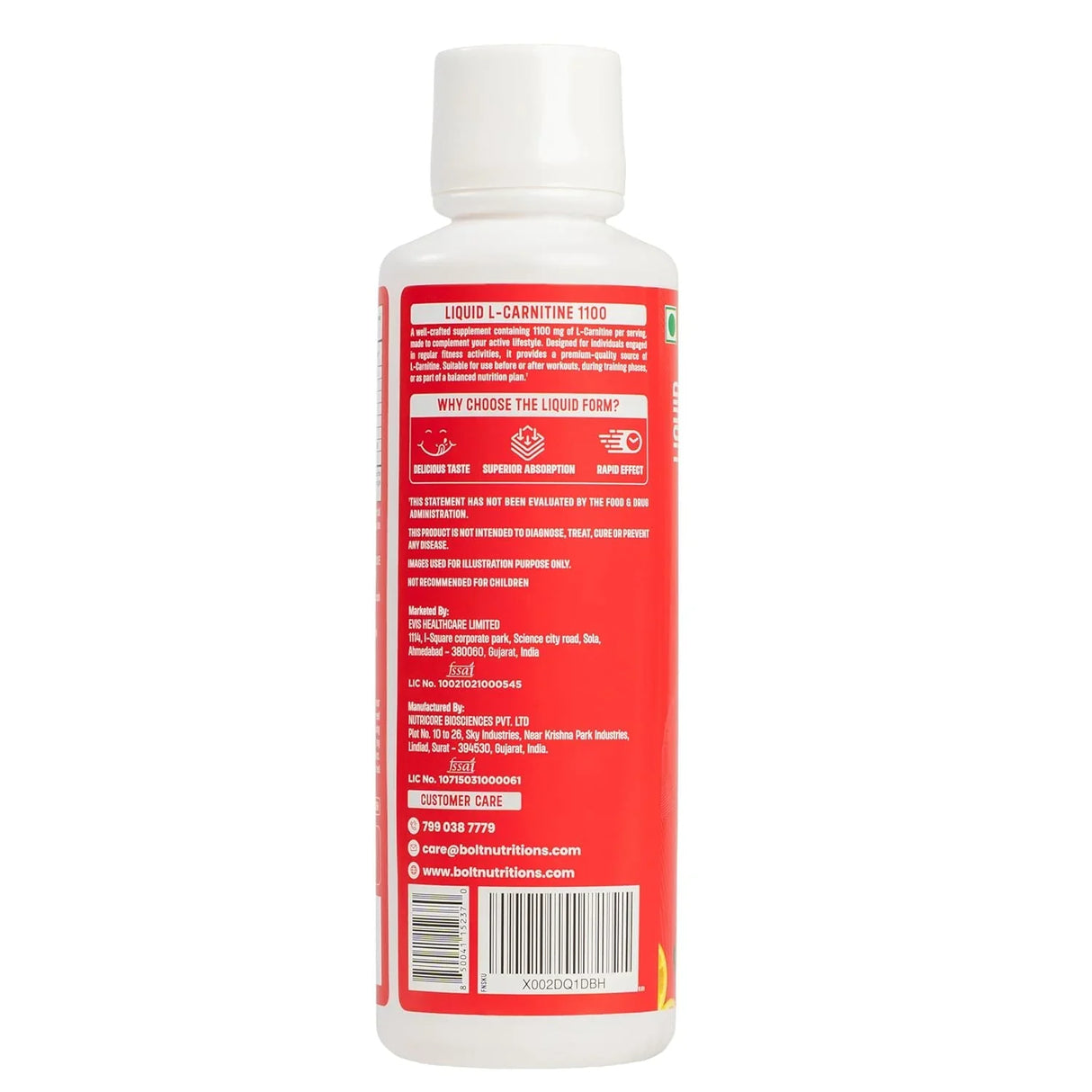 Bolt Nutrition L-Carnitine Liquid 1100 mg Orange Rush