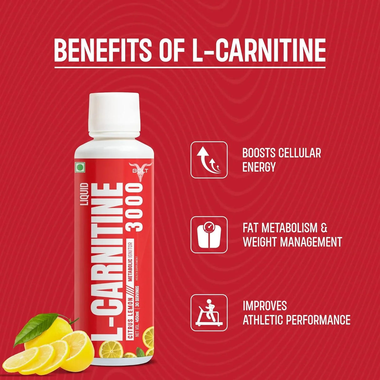 Bolt Nutrition L-Carnitine Liquid 3000 mg Orange Rush