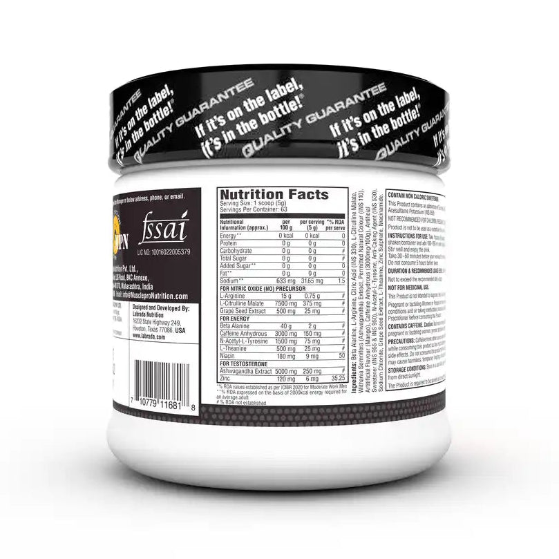 Labrada Super Charge Pre-Workout Concentrate Powder 315g | 63 Servings
