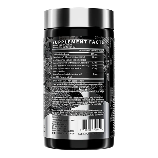 Nutrex Lipo 6 Hardcore For Maximum Fat Burning - 60 Capsules