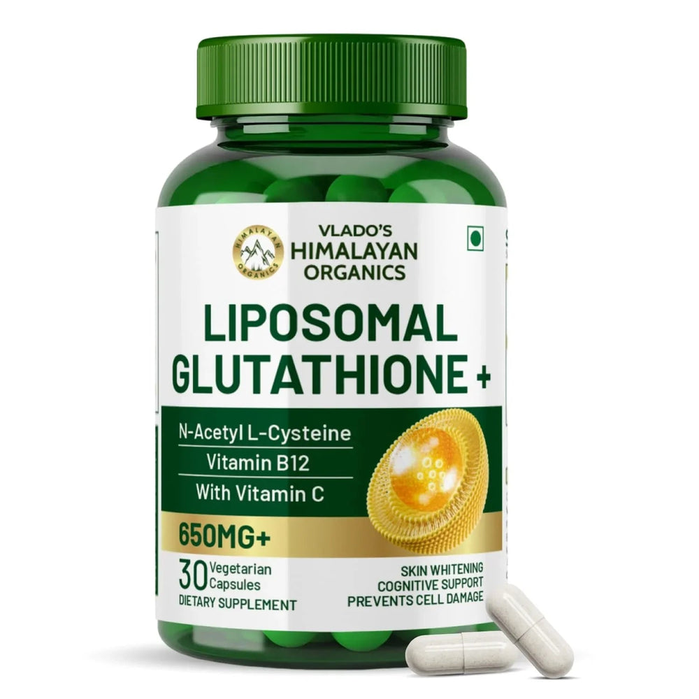 Vlado’s Himalayan Organics Liposomal Glutathione 650mg | Skin & Liver Detox | 30 Caps