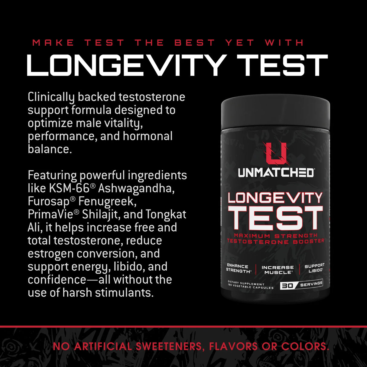 Unmatched Longevity Test, 180 Capsules