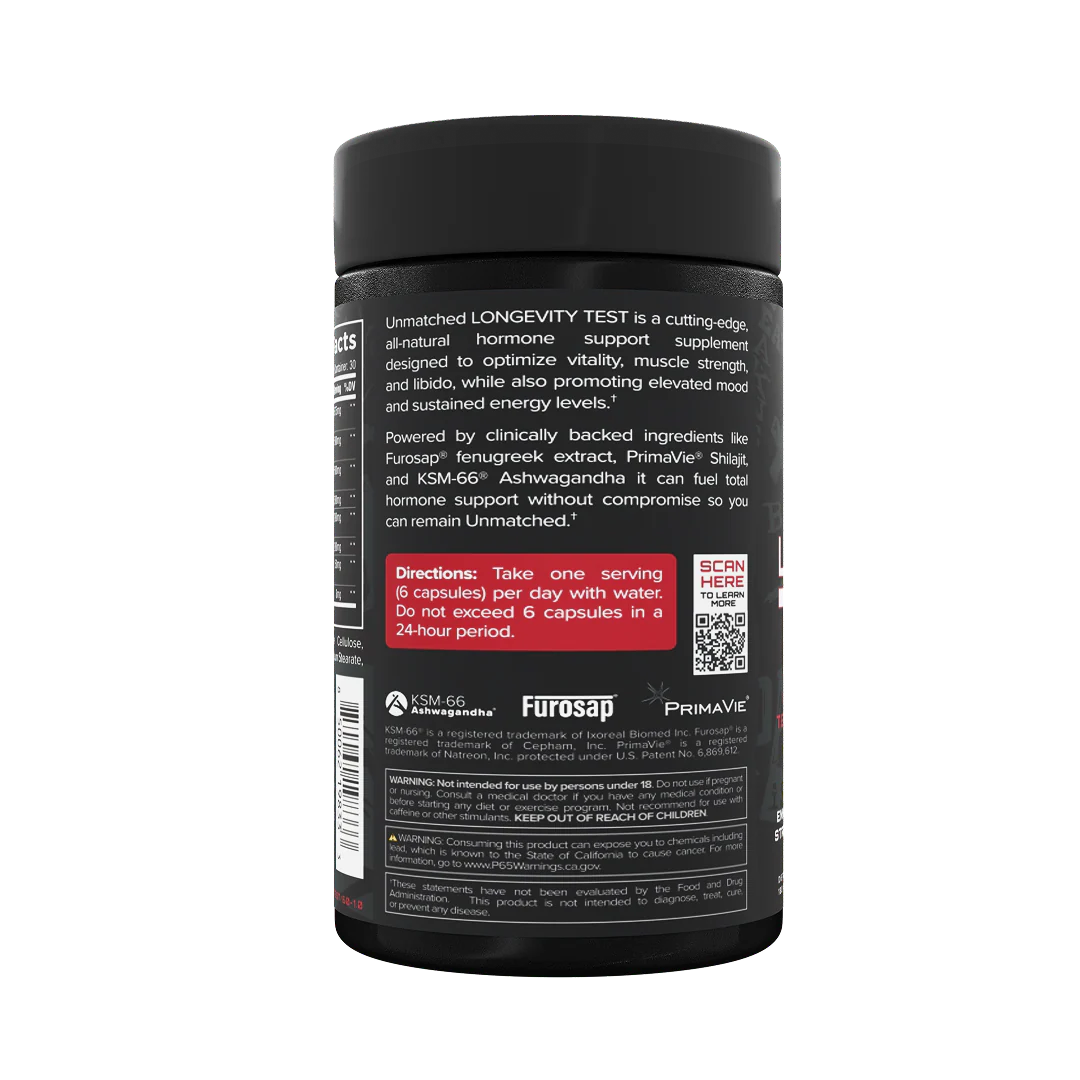 Unmatched Longevity Test, 180 Capsules
