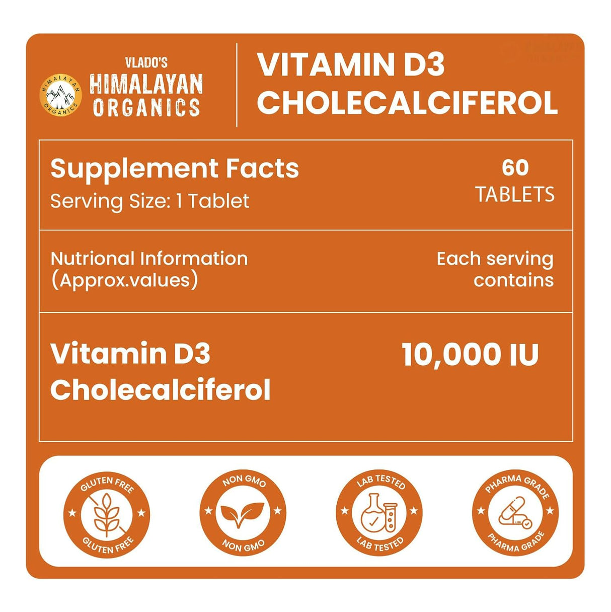 vlado’s himalayan organics vitamin d3 10000 iu chewable 