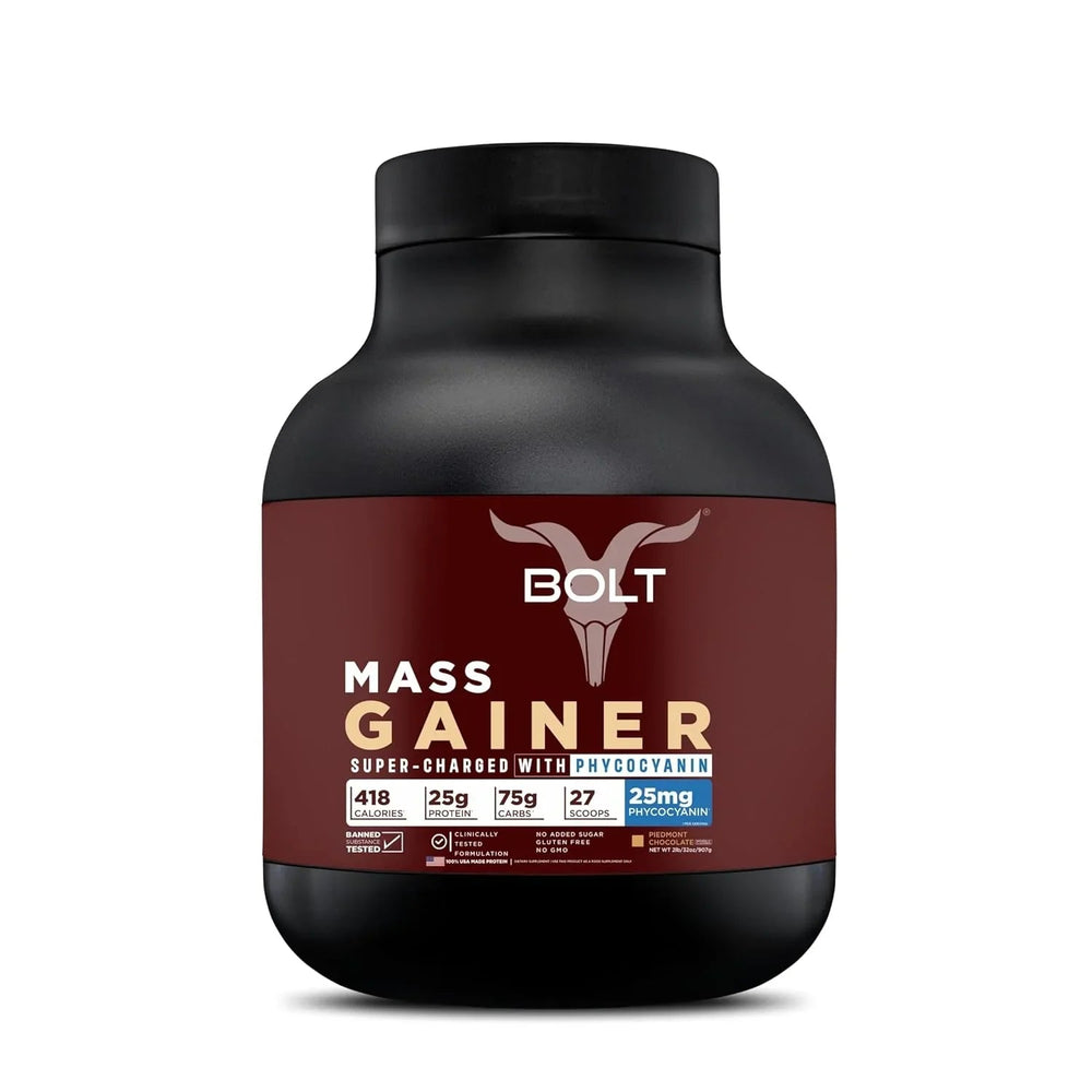 Bolt Nutrition Mass Gainer | Muscle Gain & Calorie Support | 2lb, 22 Servings