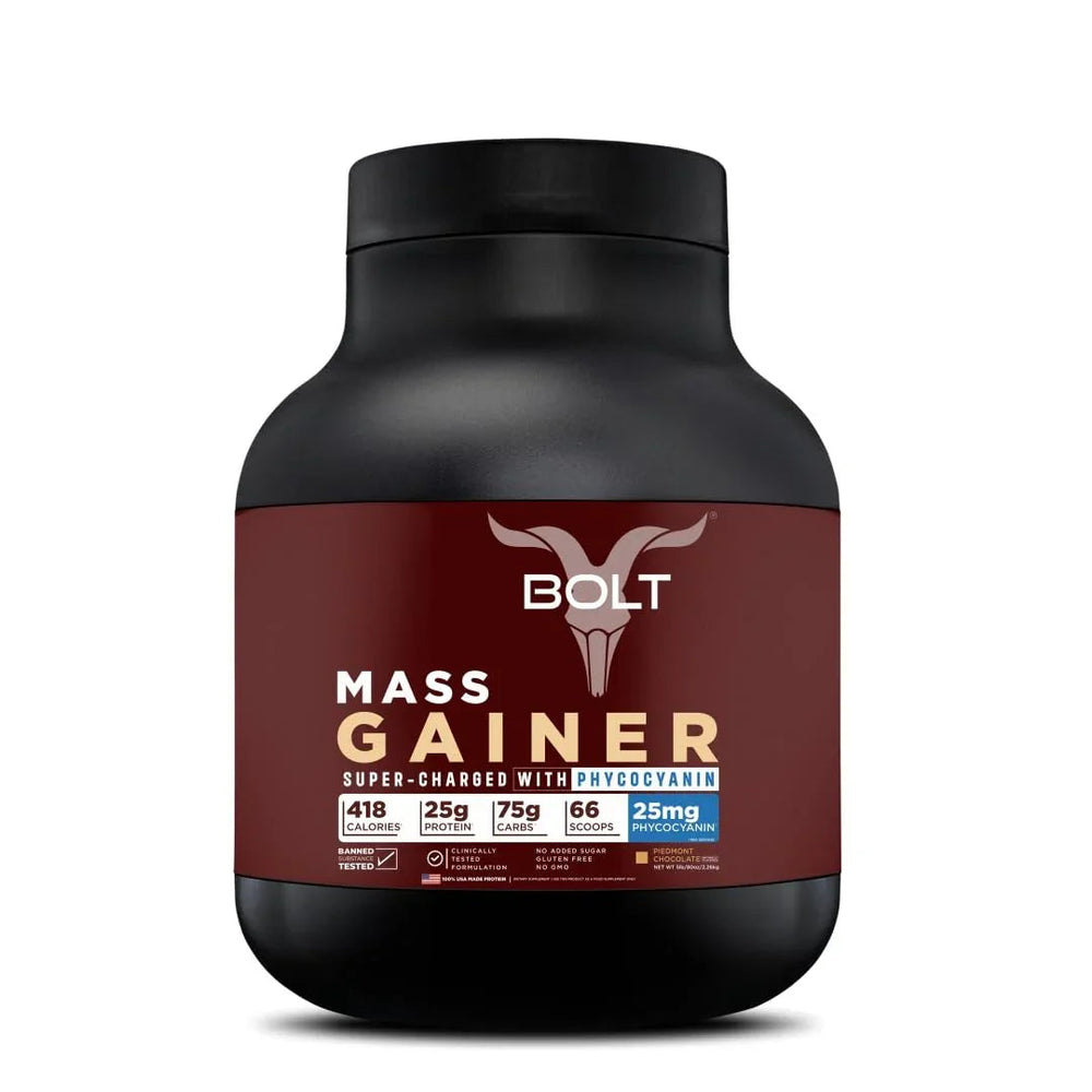 Bolt Nutrition Mass Gainer | Muscle Gain & Calorie Support | 5lb, 66 Servings