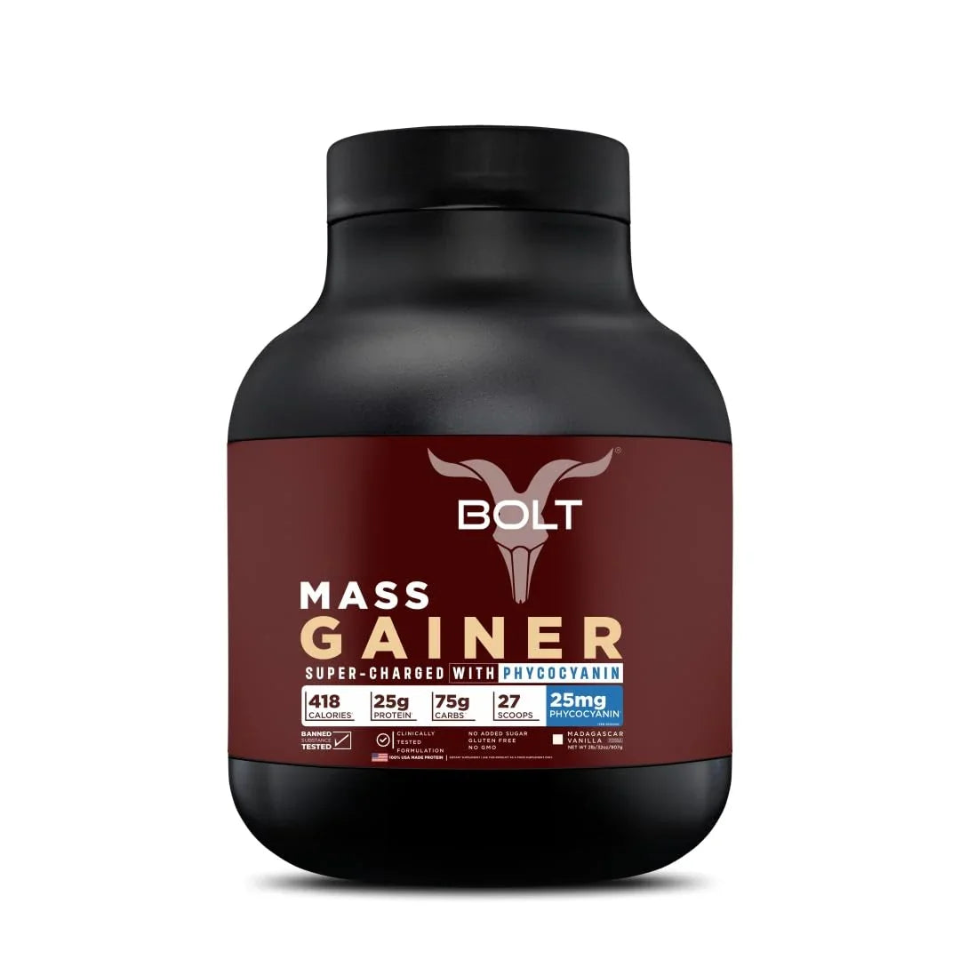Bolt Nutrition Mass Gainer / Weight Gainer 2lb, 22 Servings