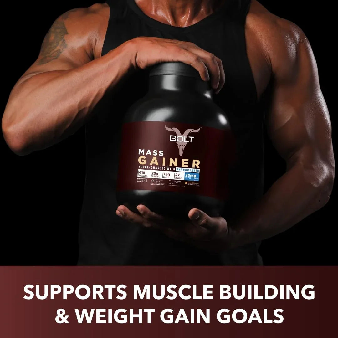 Bolt Nutrition Mass Gainer / Weight Gainer 2lb, 22 Servings