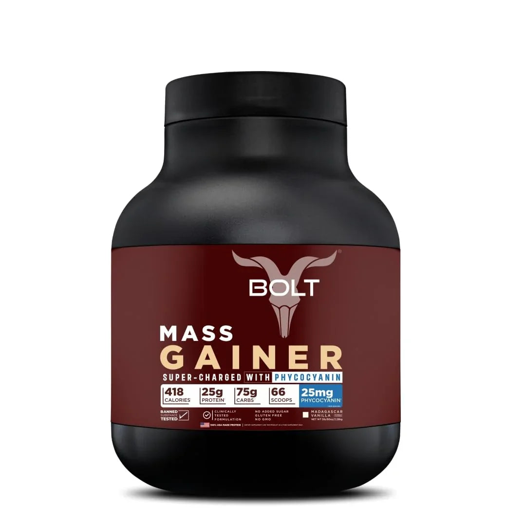 Bolt Nutrition Mass Gainer / Weight Gainer 5lb, 66 Servings