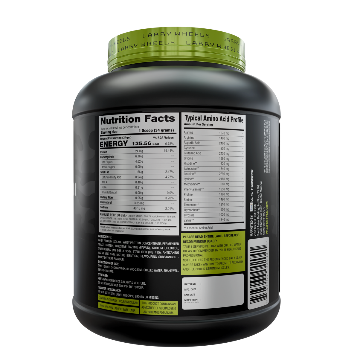 PR Supplements Larry Wheels Whey Protein Powder 2.38kg | Whey Protein Supplement