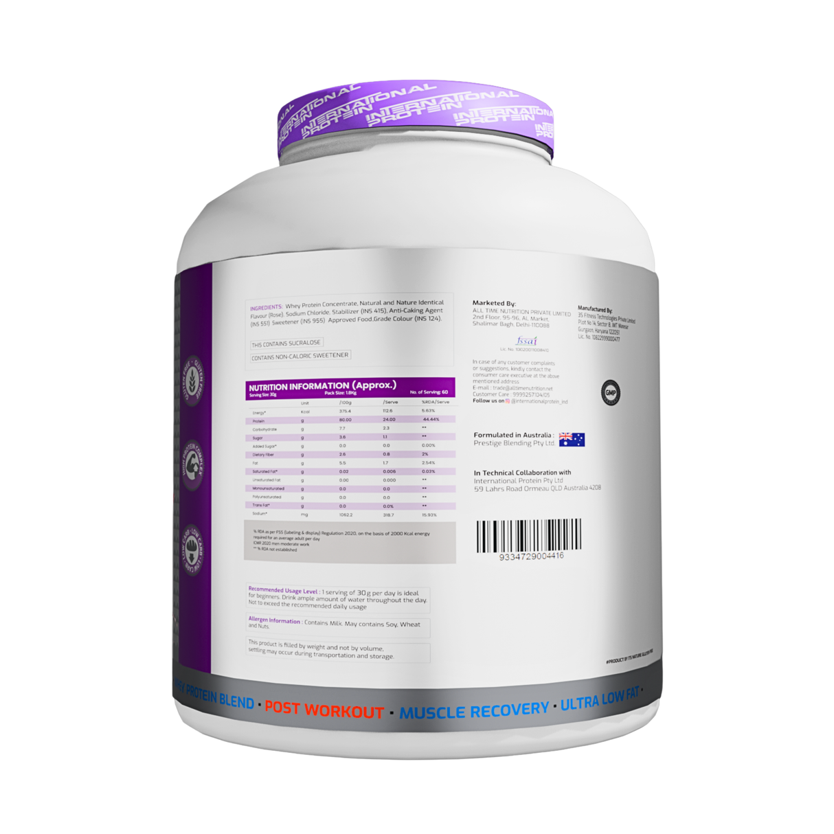 International Protein Prime Whey Protein Powder | 24g Protein | 1.8kg (60 Servings)