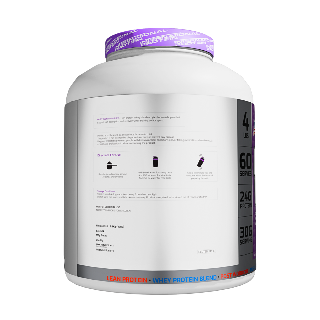 International Protein Prime Whey Protein Powder | 24g Protein | 1.8kg (60 Servings)