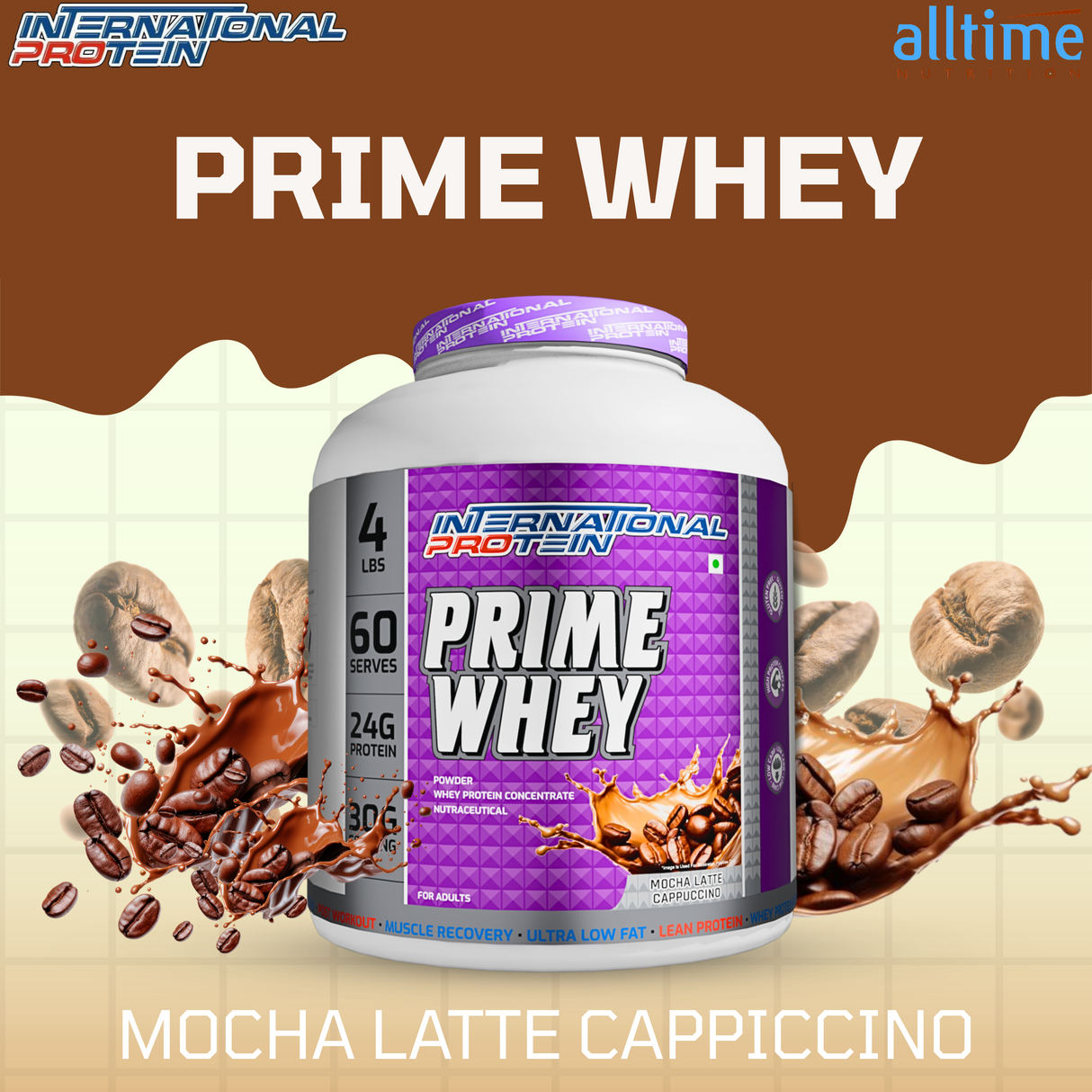 International Protein Prime Whey Protein Powder | 24g Protein | 1.8kg (60 Servings)