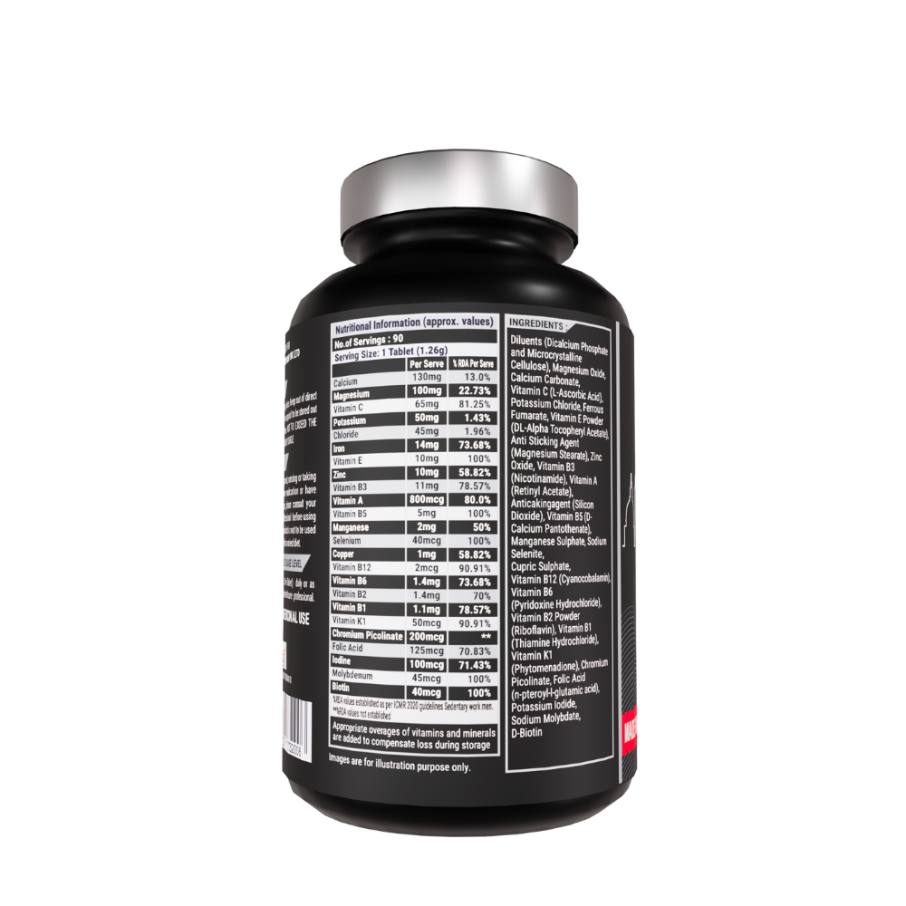 BRITPRO Multivitamin Tablets | Vitamin C, Magnesium, Zinc & Vitamin B12 | 90 Tablets (45 Servings)