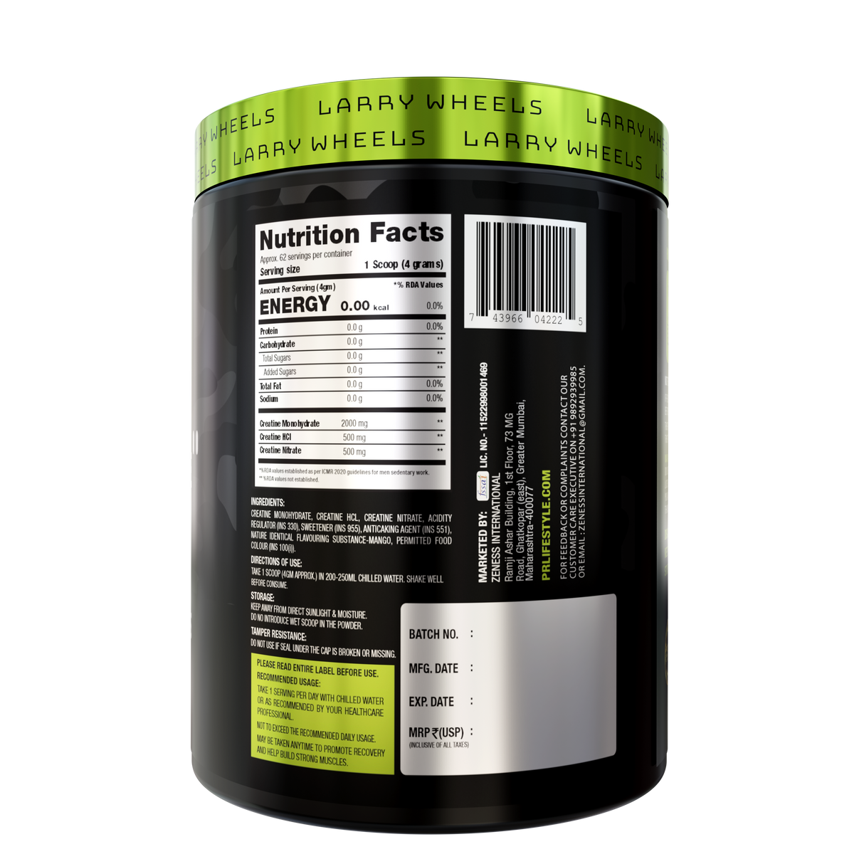 PR Supplements Tri Creatine Powder | 250g (62 Servings)