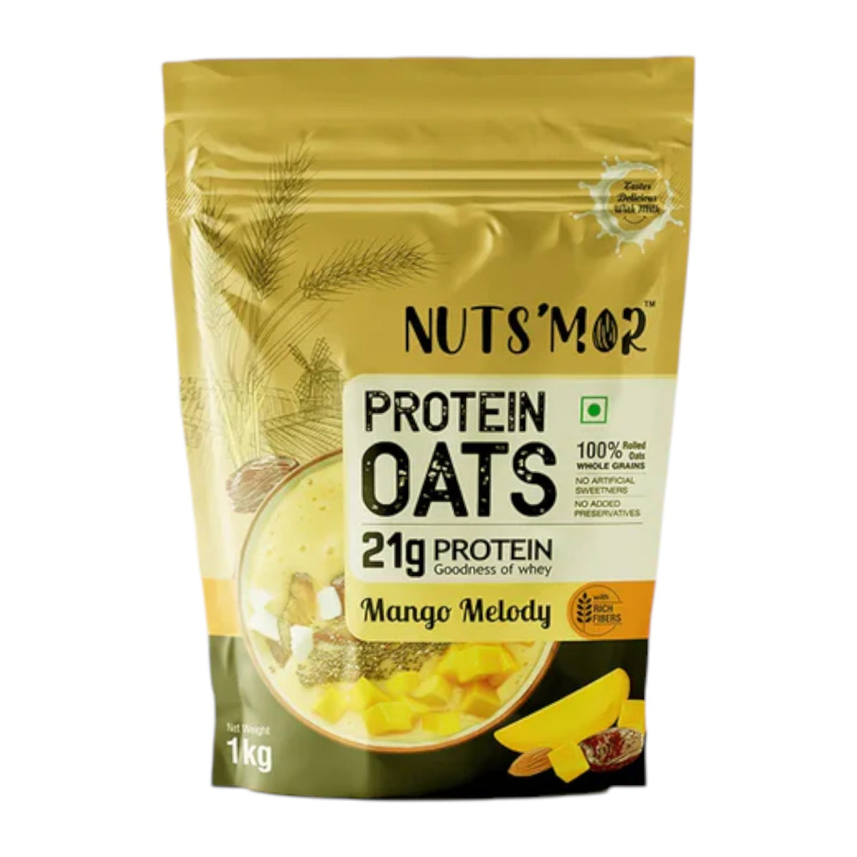 Nuts'Mor High Protein Oats with Goodness of Whey - 1Kg | 20 Servings