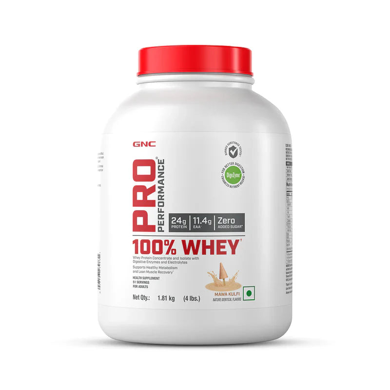 GNC Pro Performance 100% Whey Protein 4 Lbs + Nutristar Micronized CREA Gold Creatine Monohydrate 250g (83 Servings) - High-Performance Strength Combo