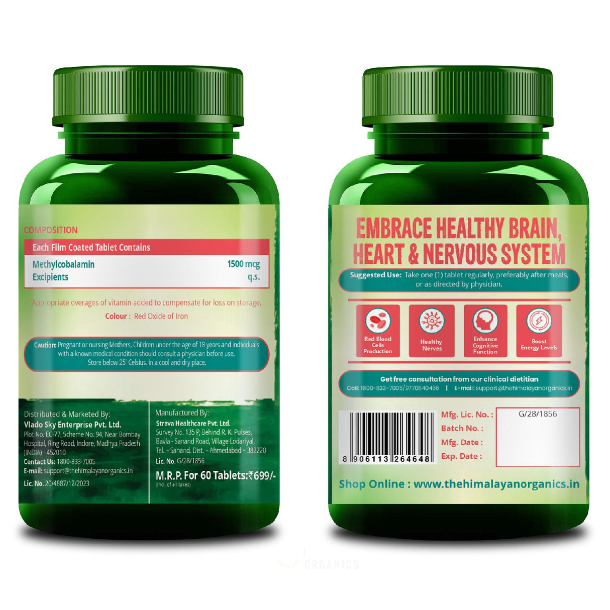 Himalayan Organics, Vitamin B12, 1500mcg 