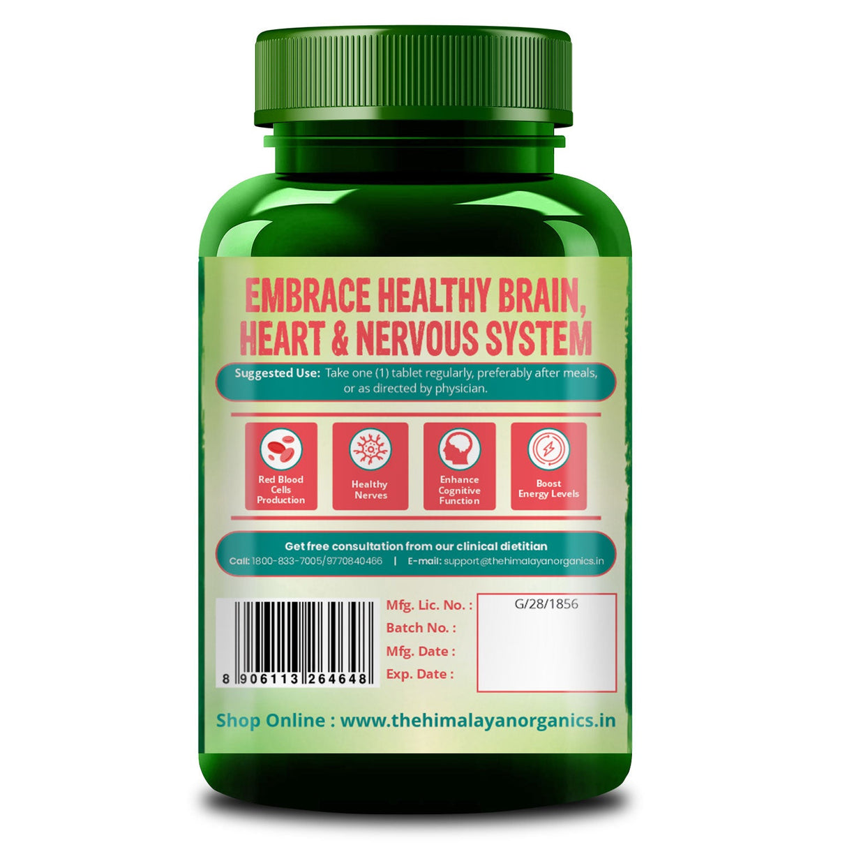 Himalayan Organics, Vitamin B12, 1500mcg 