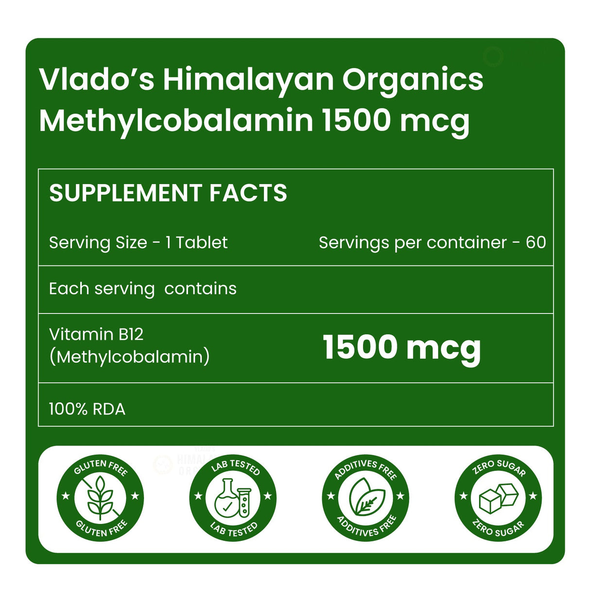 Himalayan Organics, Vitamin B12, 1500mcg 