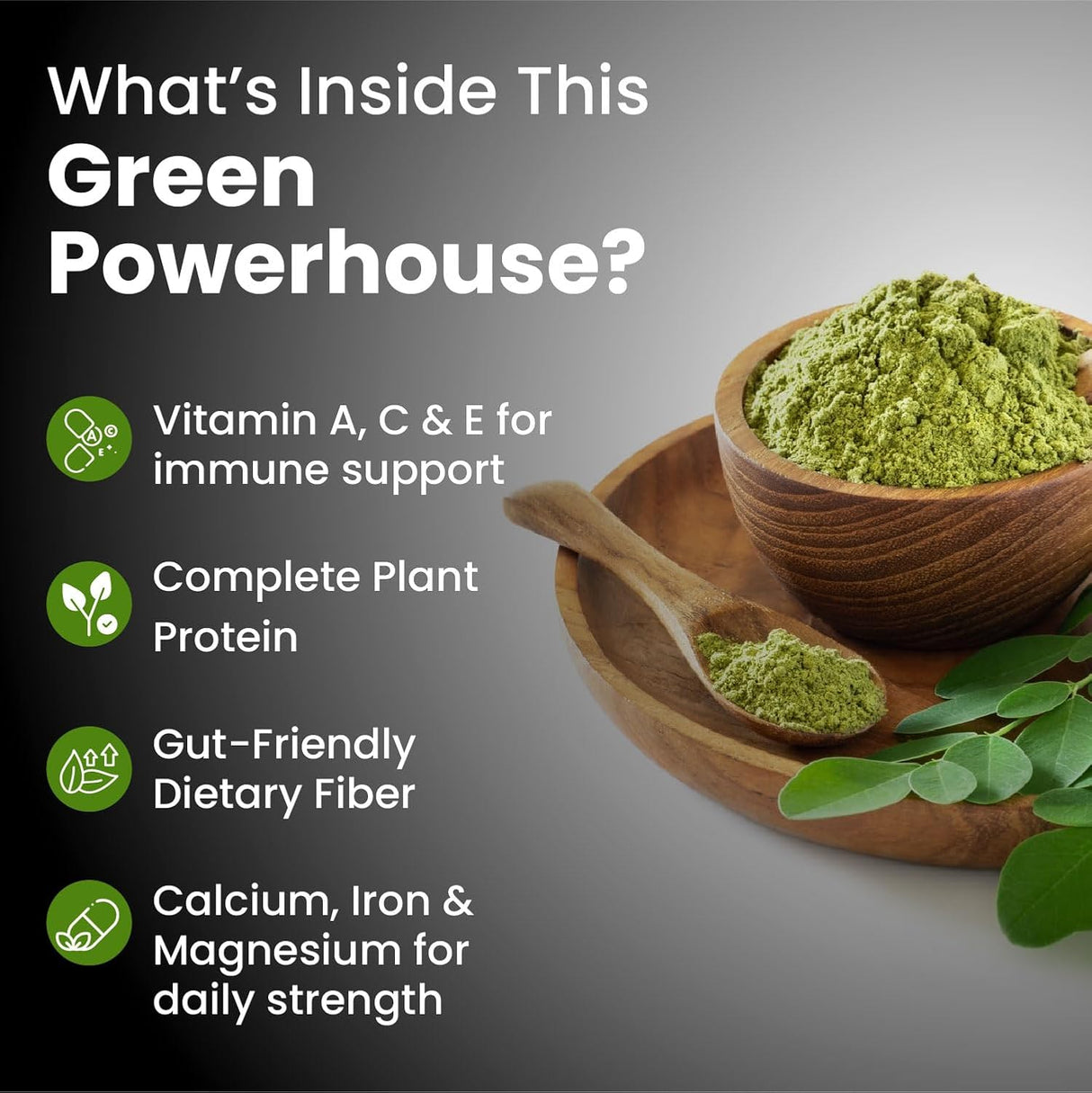 Vlado's Himalayan Organics, Moringa Powder, Nutrient-Rich Superfood - 200g