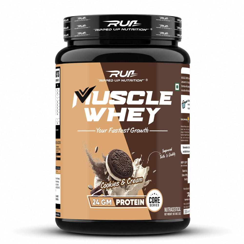 Ripped Up Nutrition Muscle Whey | 24g Protein, Low Carb Formula | 907g, 27 Servings