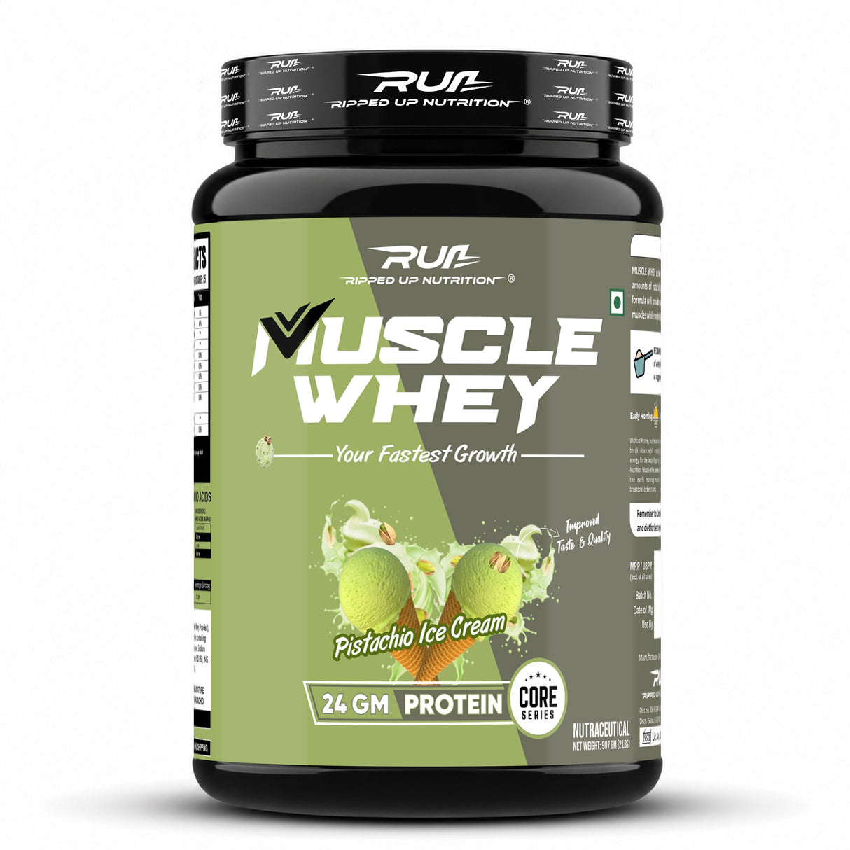 Ripped Up Nutrition Muscle Whey | 24g Protein, Low Carb Formula | 907g, 27 Servings