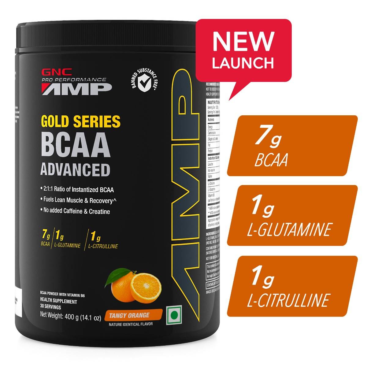 GNC AMP Gold Series Advanced BCAA Powder - 30 Servings