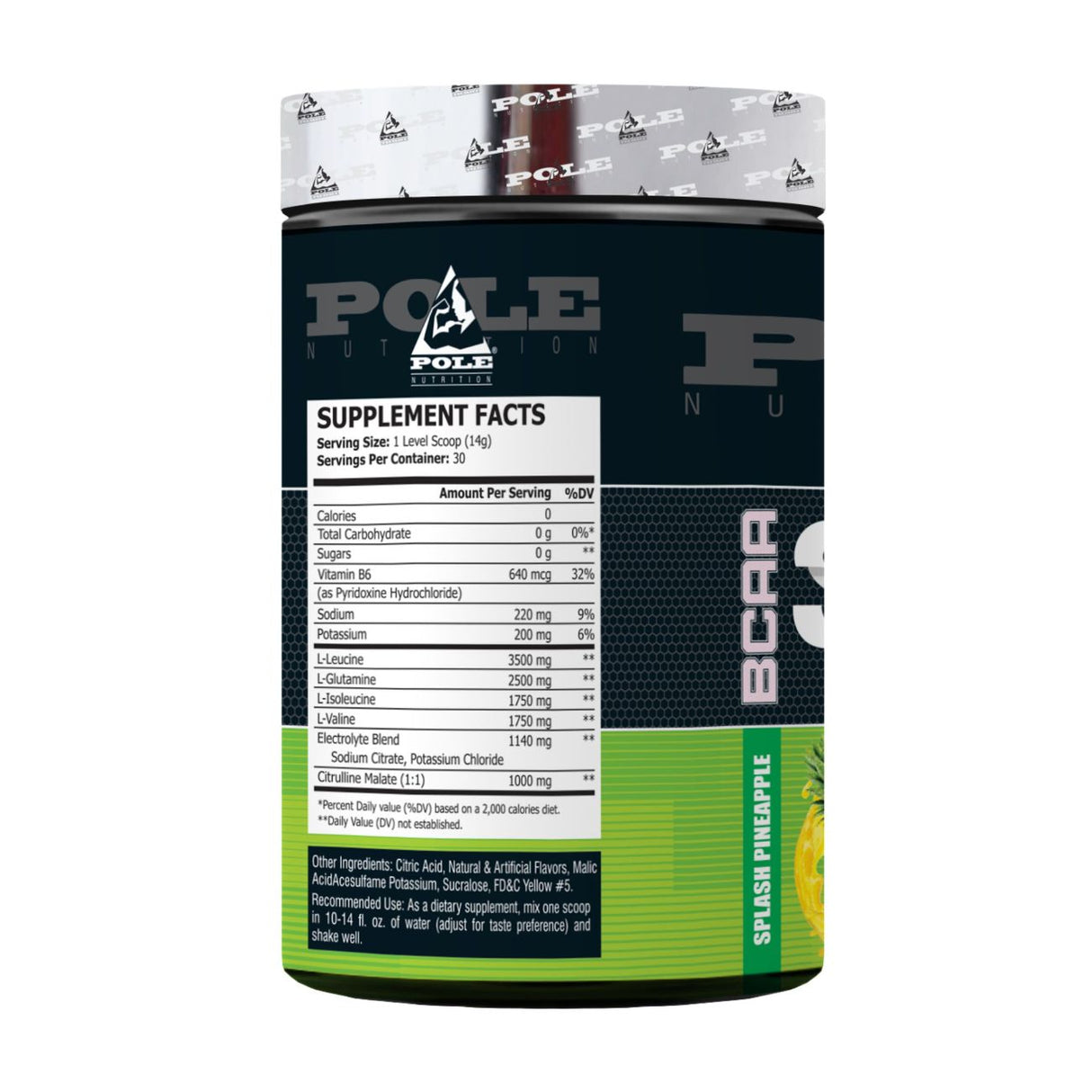 Pole Nutrition BCAA Stroke Endurance, Recovery, and Hydration 420g | 2G Citrulline Malate | 2.5g Glutamine | 30 Servings