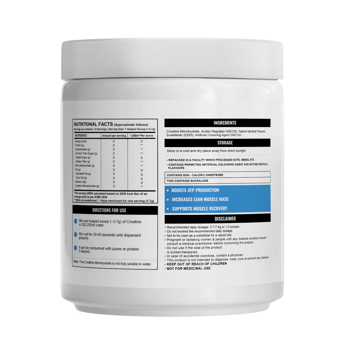 Wellcore Micronised Creatine Monohydrate, 122g