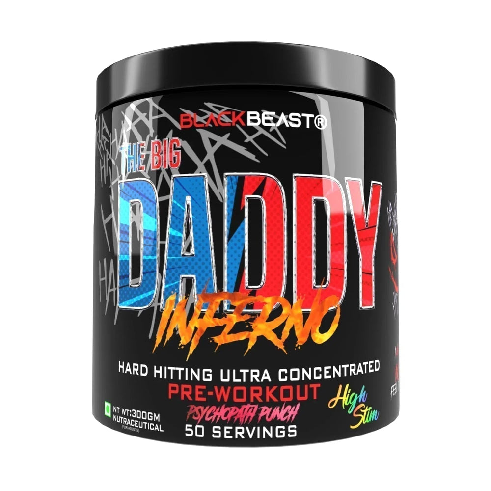 Black Beast Big Daddy Inferno Pre-Workout | Citrulline Malate & Beta Alanine | 300g
