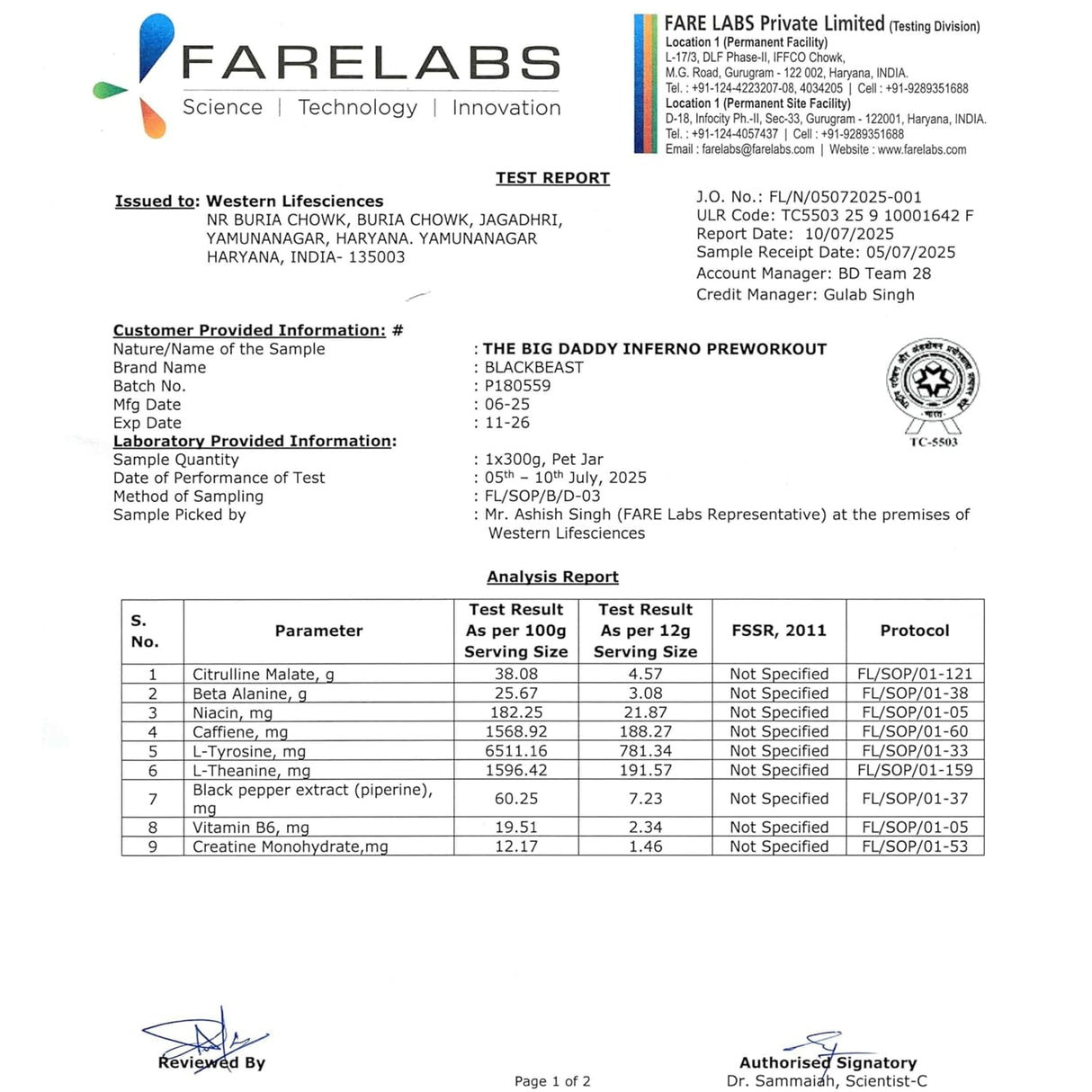 Black Beast Big Daddy Inferno Pre-Workout