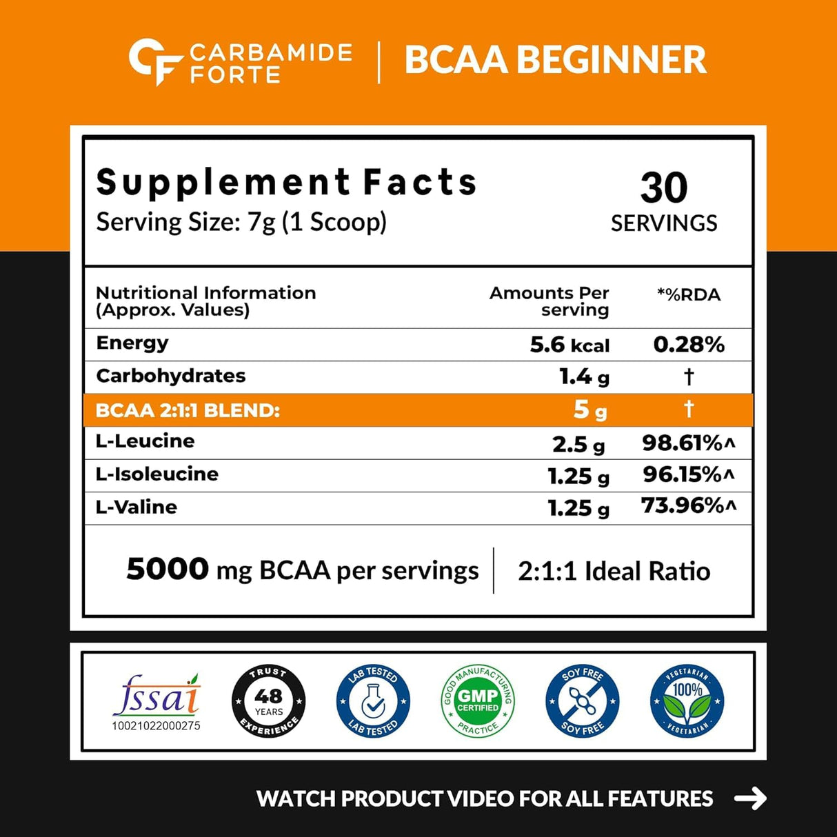 Carbamide Forte BCAA 5000 - 210g