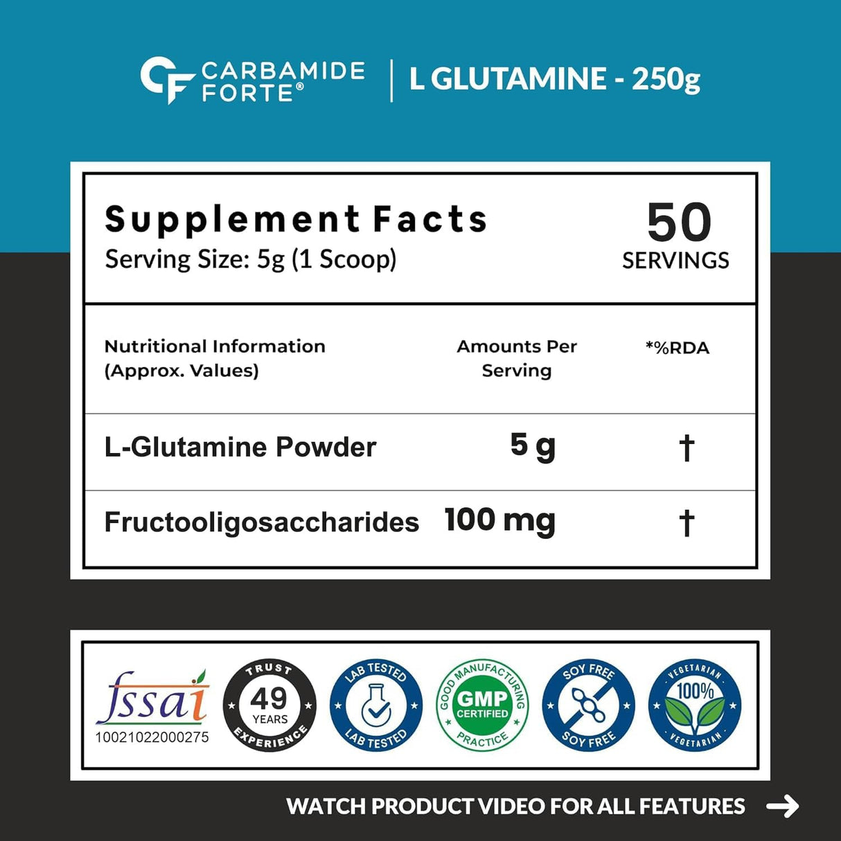 Carbamide Forte Glutamine Powder 250g