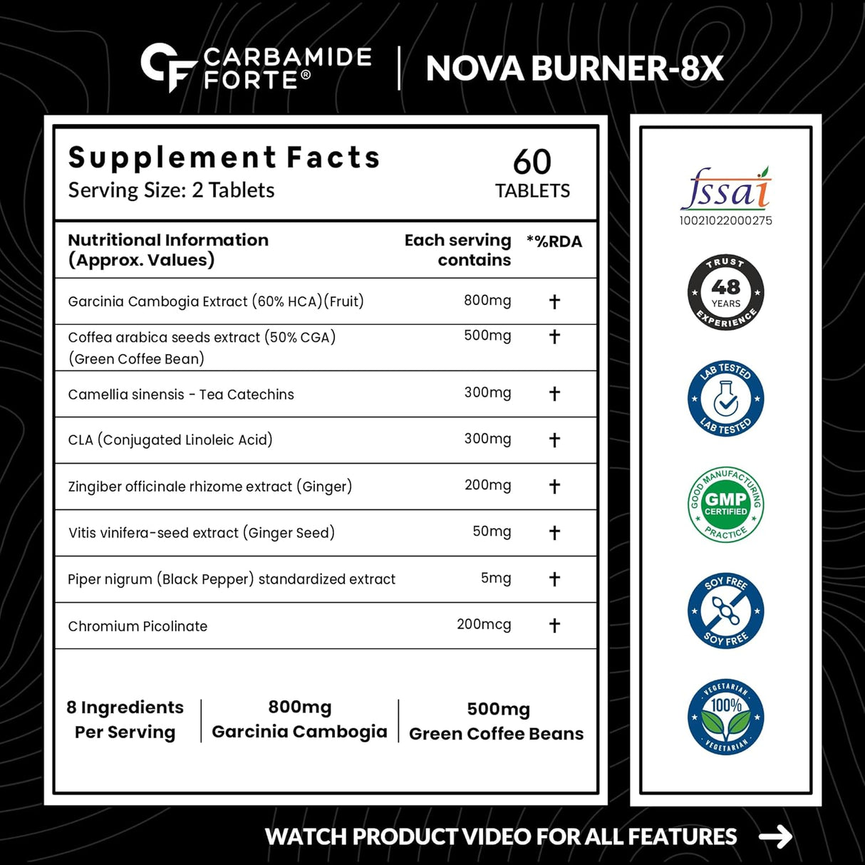 Carbamide Forte Fat Burner 8X - 60 Tablets