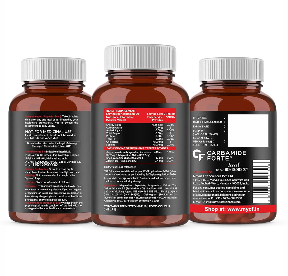 Carbamide Forte ZMA - 60 Tablets