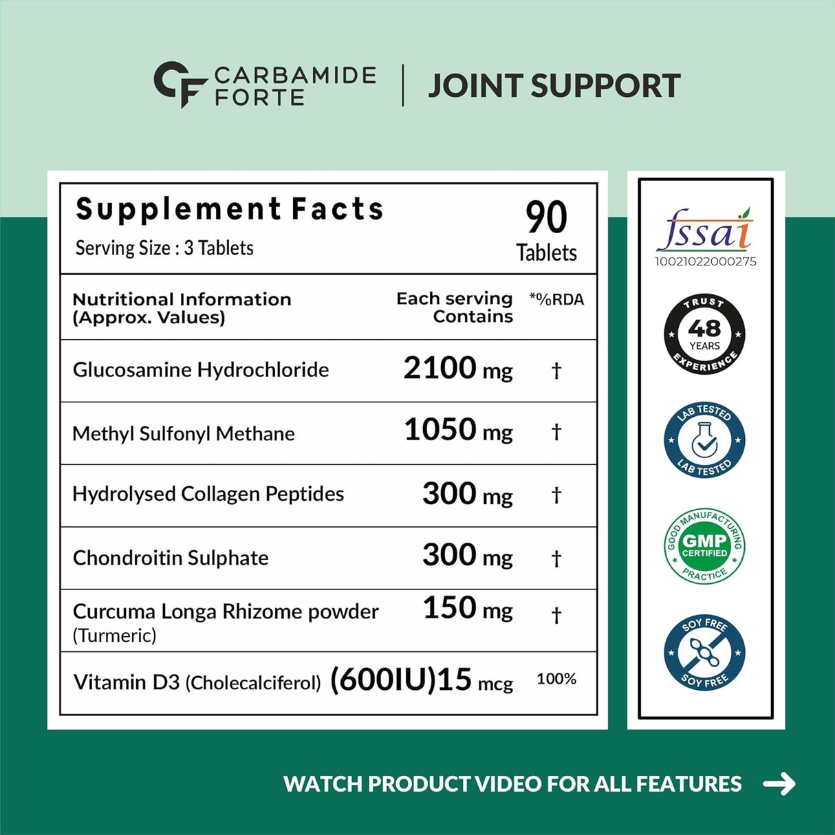 Carbamide Forte Joint Support 3900mg - 90 Tablets