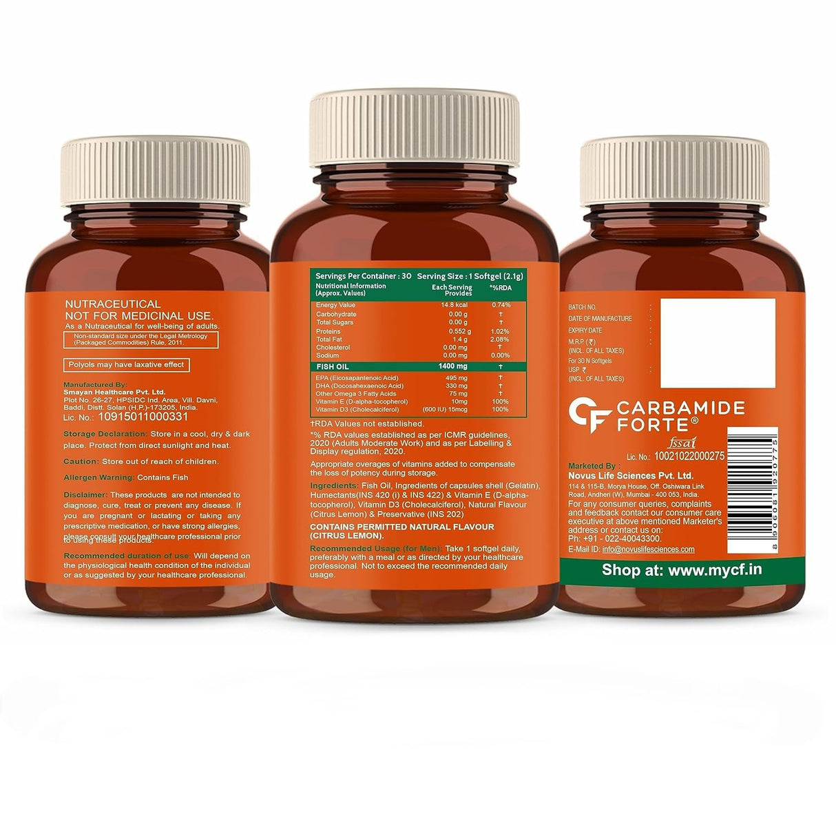 Carbamide Forte Triple Strength Fish Oil - 30 Tablets