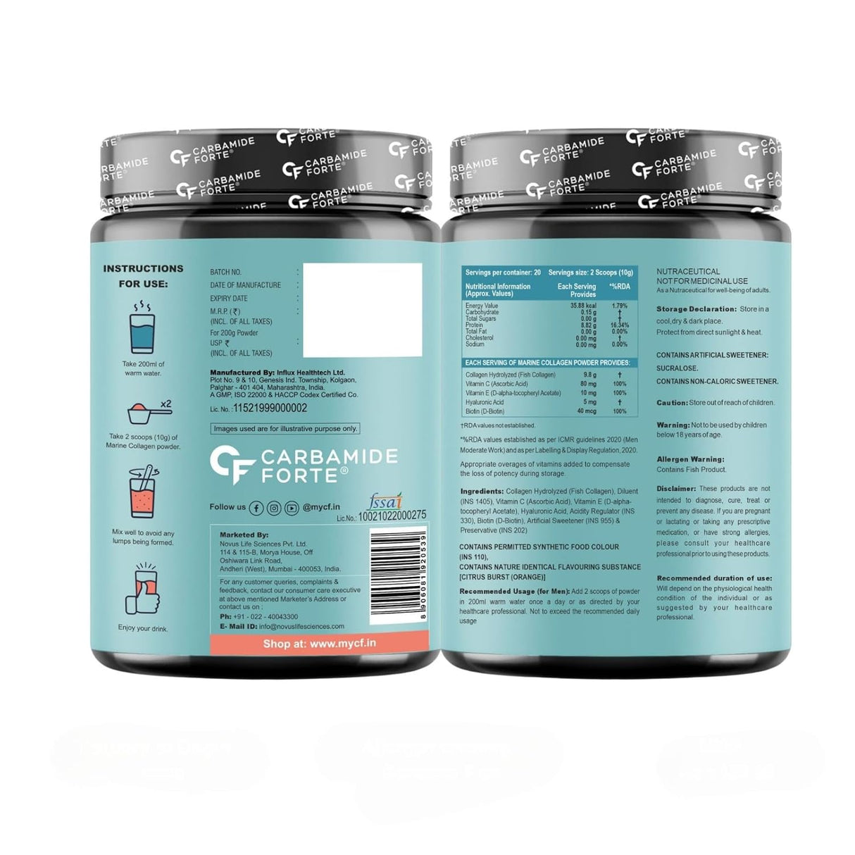 Carbamide Forte Marine Collagen Powder - 200g