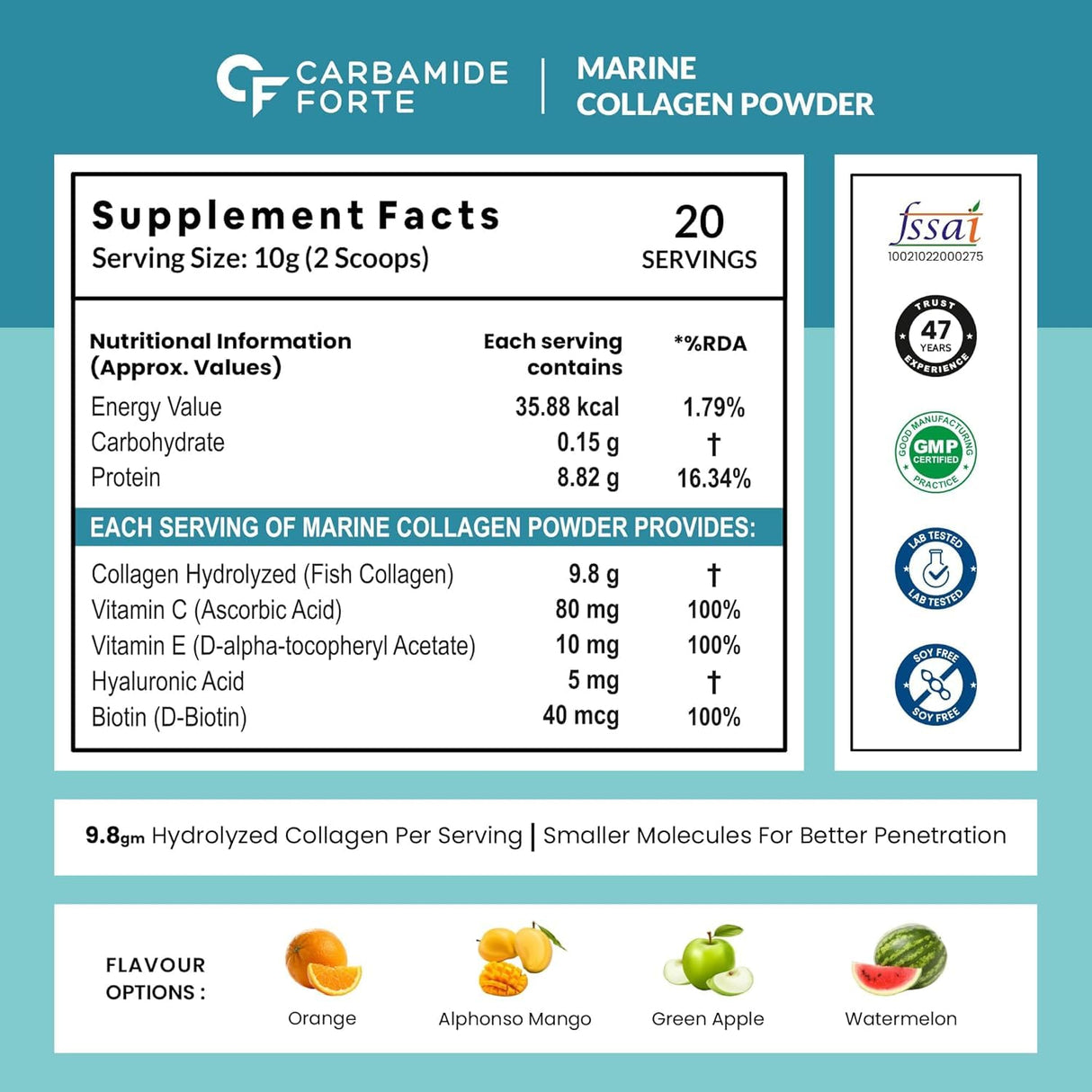 Carbamide Forte Marine Collagen Powder - 200g