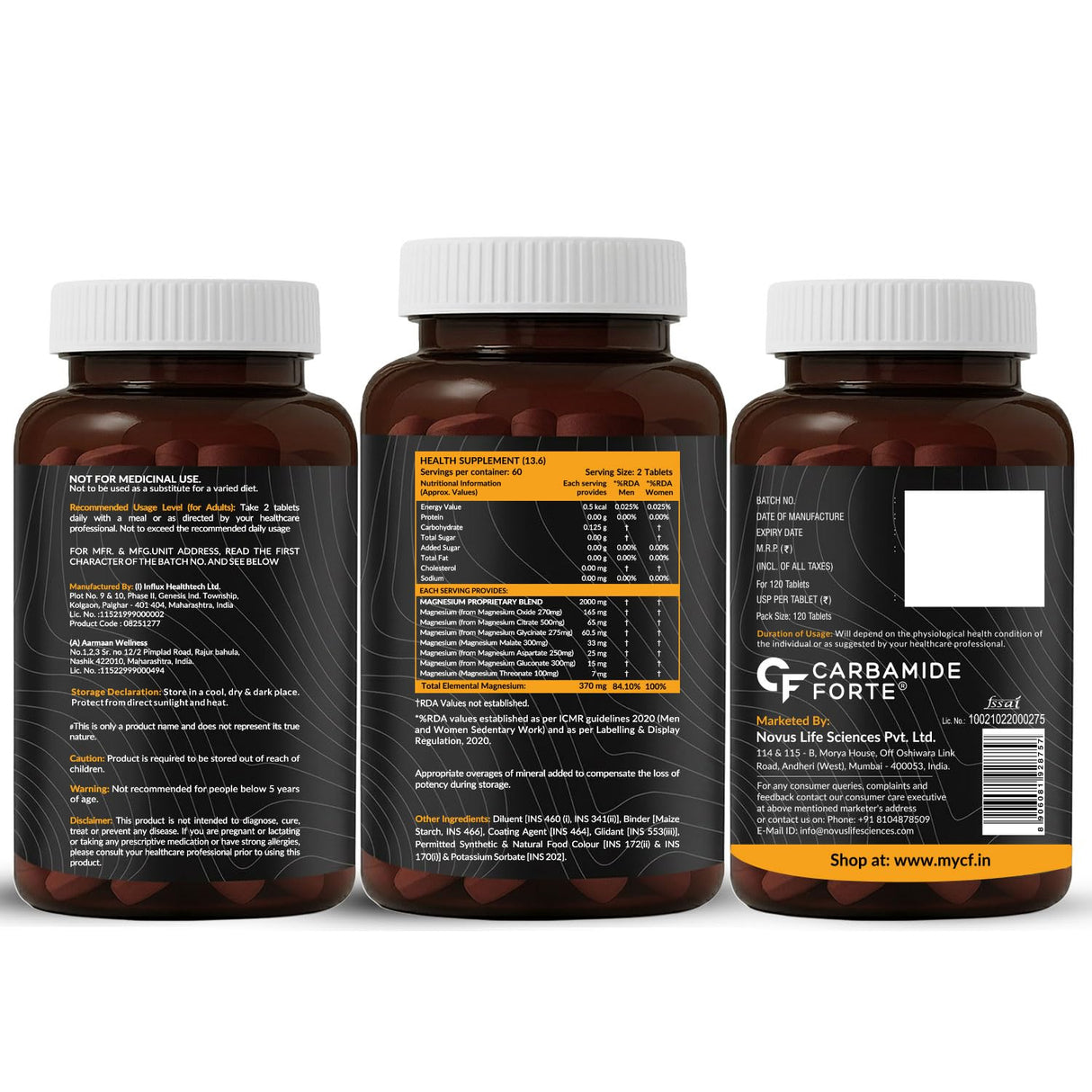 Carbamide Forte Magnesium Glycinate & Citrate 2000mg